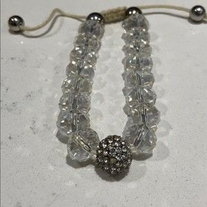 Glass and bling bead bracelet